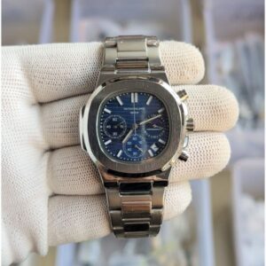 Patek_philippee Nautilus Steel Sun Moon Silver-Blue