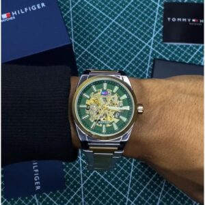 Tommy_Hilfiger Skeleton Automatic 2Ton-Gold-Green