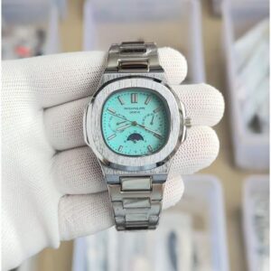 Patek_philippe Nautilus Steel Sun Moon Silver-Tiffny